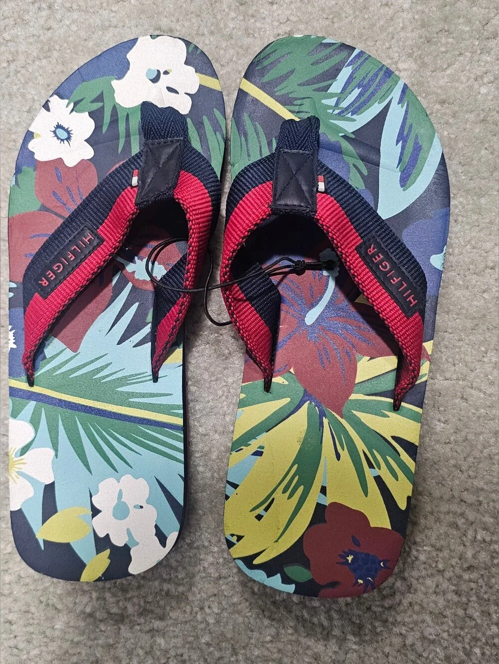 Tommy Hilfiger Kids Navy Floral Tropical Flip Flops